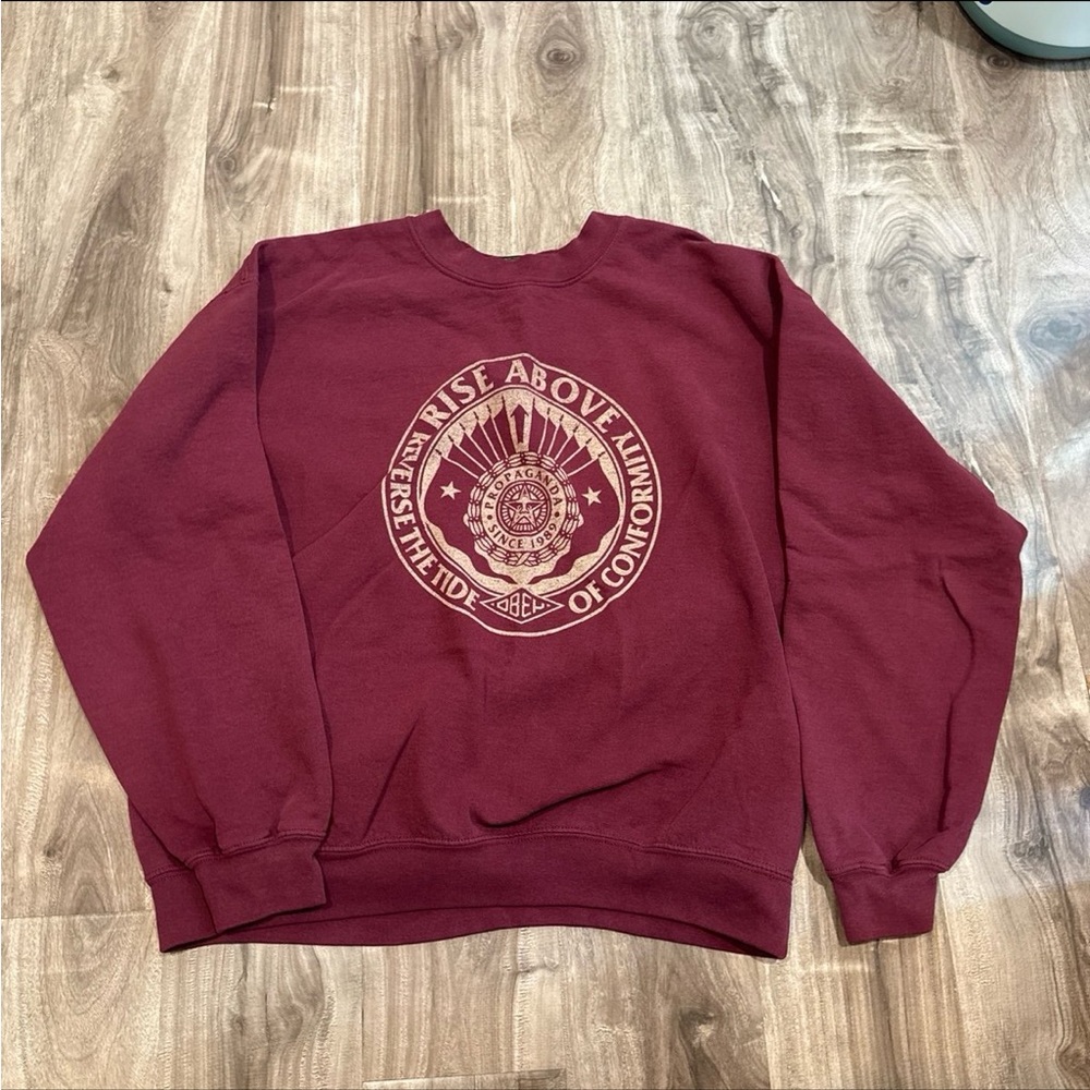 Obey Maroon Crew Neck Sweater